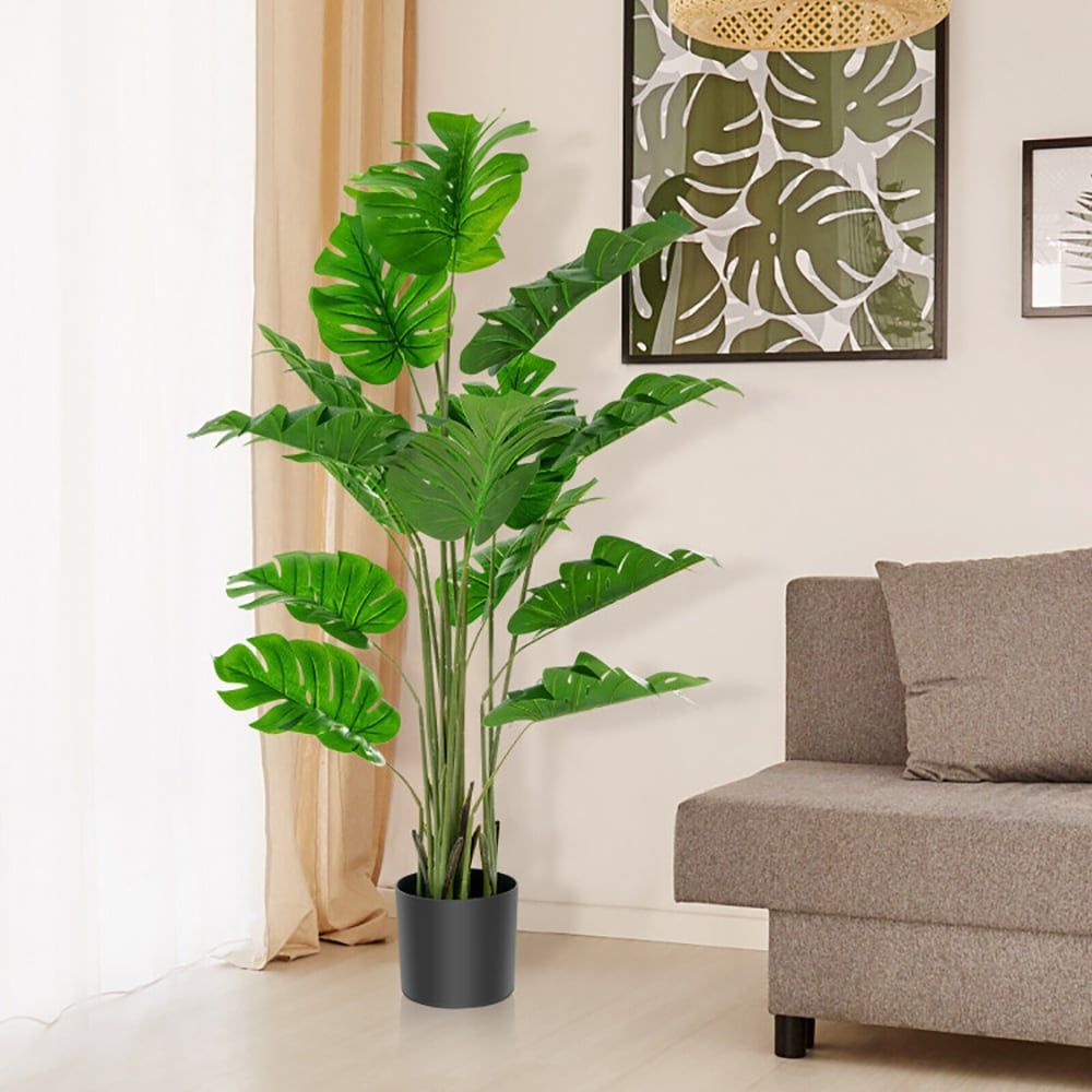 5 Feet Artificial Tree Monstera Deliciosa Plant For Home Indoor And Outdoor_maomaolike.com