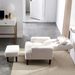 Living Room Sofa Single Chair With Ottoman, Modern Multi-function Fabric Living Room Chair Bed, Soft Leisure Single Chair Adjustable Into 5 Angles With Sofa Sleeper_maomaolike.com