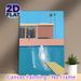 Poolside Modern Building Painting Poster, Minimalist Pastel-toned Pool Splash & Architecture Scene Poster, Calming Vacation-style Decor Ideal For_maomaolike.com