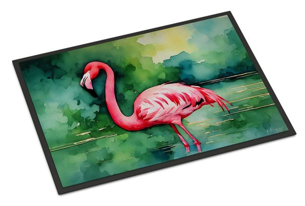 Flamingo Doormat Front Door Mat Indoor Outdoor Rugs For Entryway, Non Slip Washable Low Pile, 24H X 36W_maomaolike.com