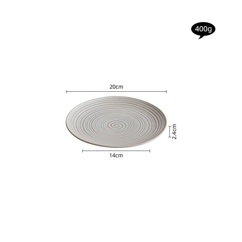 Kiln-Change Tea Color Threaded Western Pasta Japanese Flat Shallow Ceramic Dish Plate Home High-End Tableware_maomaolike.com