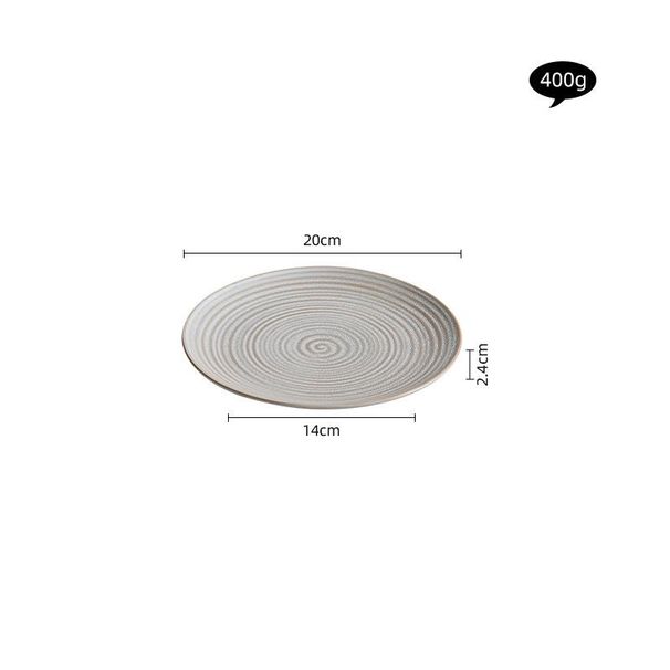 Kiln-Change Tea Color Threaded Western Pasta Japanese Flat Shallow Ceramic Dish Plate Home High-End Tableware_maomaolike.com