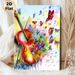 Violin & Butterfly Themed Painting Poster, Vibrant Watercolor Art Poster, Artistic Design With Colorful Violin, Flying Butterflies And Musical Notes_maomaolike.com