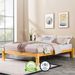 Solid Wood Adjustable Bed, Full Size Japanese Joinery Bed With Head Elevation, 1200 Lbs Capacity, Rustic & Mid-Century Modern Design, Rubberwood Platform Bed, Easy Assembly, Oak_maomaolike.com