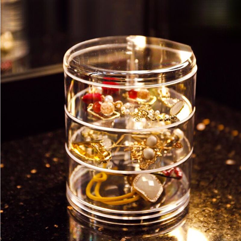 Internet Celebrity Display Stand Rotating Multi-layer Storage Box Desktop Earrings Ear Studs Rings Hand Jewelry_maomaolike.com