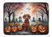 Dachshund Spooky Halloween Memory Foam Kitchen Mat Machine Washable Anti-Fatigue Mat Cushion Comfort Bath Mat Or Kitchen Rug_maomaolike.com