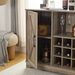 Farmhouse Coffee Bar Cabinet Bar Cabinet With Wine Rack Barn Door Buffet Sideboard Cabinet With Drawer, Adjustable Storage Shelves, Living Room, Dining Room_maomaolike.com