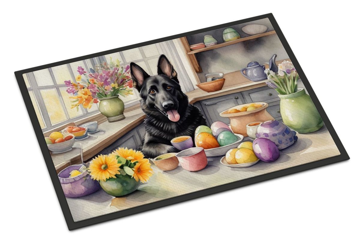 Decorating Easter German Shepherd Doormat Front Door Mat Indoor Outdoor Rugs For Entryway, Non Slip Washable Low Pile, 24H X 36W_maomaolike.com