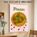 Paan Themed Painting Poster, Vibrant Cartoon-style Paan Treats On Ornate Golden Plate Poster, Charming Cultural Culinary Decor Ideal For Kitchen And_maomaolike.com