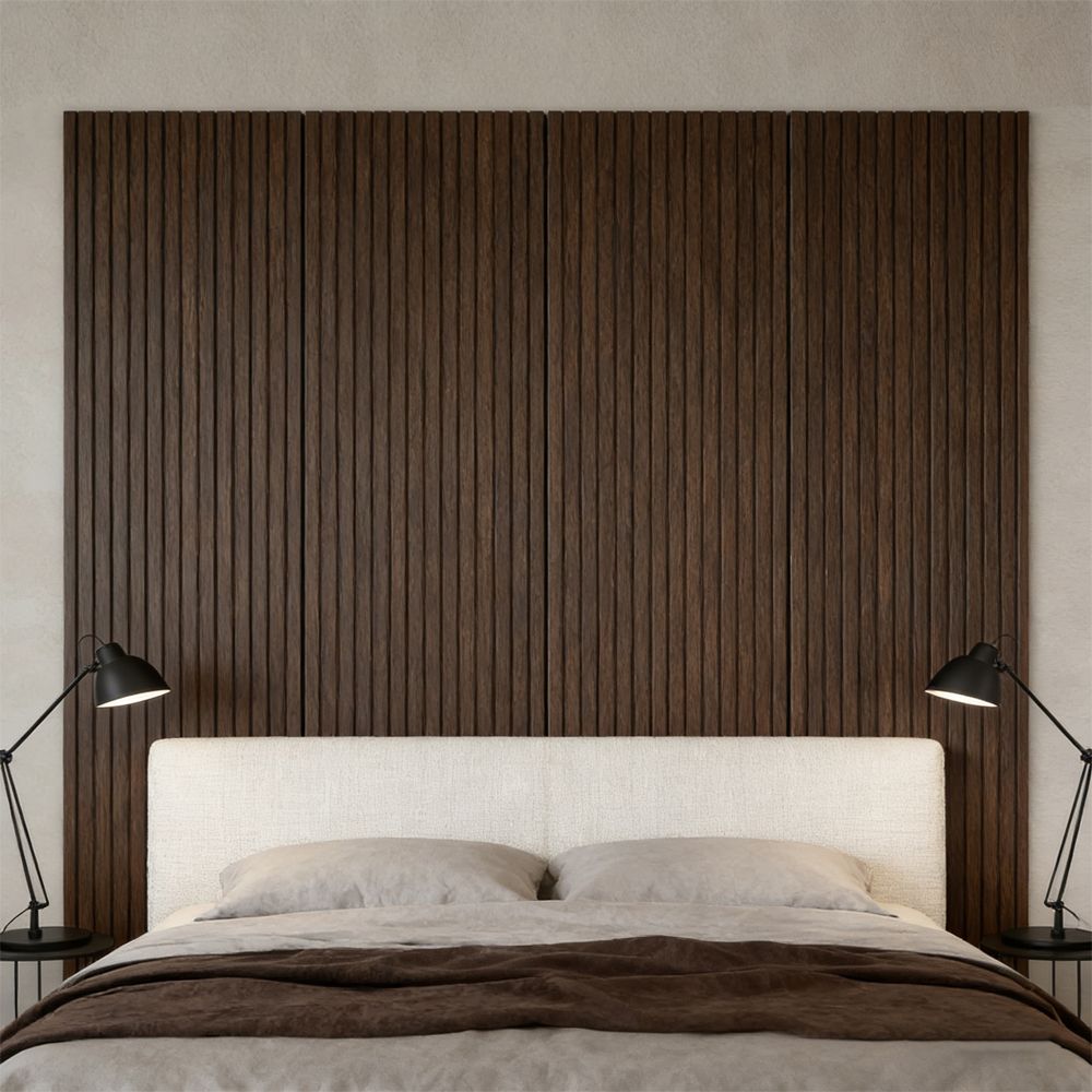 95'' X 8'' Wood Panels For Wall, 4 Pack Acoustic Panels, Sound Absorbing Slat Wall For Interior Wall Decor, Home, Walnut,_maomaolike.com