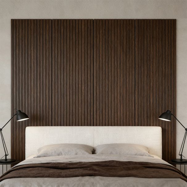 95'' X 8'' Wood Panels For Wall, 4 Pack Acoustic Panels, Sound Absorbing Slat Wall For Interior Wall Decor, Home, Walnut,_maomaolike.com