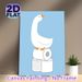 Goose & Toilet Paper Themed Painting Poster, Cute Cartoon Style Poster, Playful White Goose Perched On Toilet Rolls Design, Ideal Lighthearted Decor_maomaolike.com