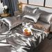 Pure Color Ice Silk Cool Quilt Cover Bed Sheet Bedding_maomaolike.com