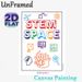 STEM Space Themed Painting Poster, Vibrant Line-art STEM Icon Collage Poster, Educational Design To Foster Tech-learning Atmosphere, Suitable For Labs_maomaolike.com
