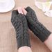 Men's Gloves Winter fingerless gloves women's computer short gloves warm and long gloves Japanese and Korean popular half finger wool flat gloves_maomaolike.com
