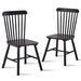 Black Spindle Back Wooden Chairs, Windsor Dining Chair Set Of 2 For Kitchen And Dining Room_maomaolike.com