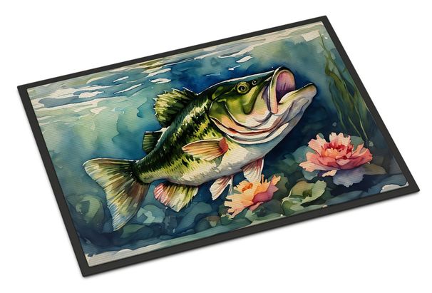 Largemouth Bass Doormat Front Door Mat Indoor Outdoor Rugs For Entryway, Non Slip Washable Low Pile, 24H X 36W_maomaolike.com