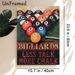 Billiards Themed Painting Poster, Vintage Distressed Billiard Balls & Slogan Poster, Retro Decorative Piece Ideal For Billiards Room, Game Room_maomaolike.com