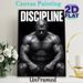 Discipline Motivational Fitness Painting Poster, Monochrome Realistic Muscular Figure Poster, Inspiring Design To Boost Workout Motivation, Ideal For_maomaolike.com