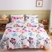 Printing Three Piece Set Plant Flowers Butterfly Quilt Cover Duvet Cover Bedding Full Size For UK/USA/Europe Bedding_maomaolike.com