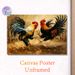 Rooster Fight Themed Painting Poster, Vibrant Impressionist Style Dynamic Dueling Roosters Scene Poster, Rich Textured Art Ideal For Farmhouse_maomaolike.com