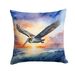 Pelican Fyling At Sunrise Throw Pillow Machine Washable, Indoor Outdoor Decorative Pillow For Couch, Bed Or Patio, 18Hx18W_maomaolike.com
