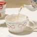 Large Capacity Mug Birthday Gift Cup Coffee Cup Girly Heart With Handle Bow Flower Tea Cup_maomaolike.com