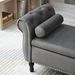 Aijia 63" Velvet Multifunctional Storage Rectangular Sofa Stool Buttons Tufted Nailhead Trimmed Solid Wood Legs With 1 Pillow,Grey_maomaolike.com