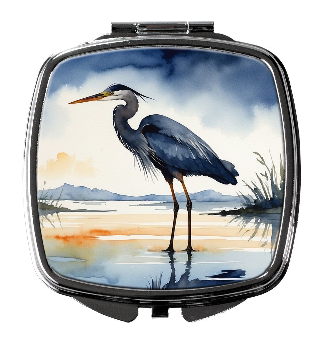 Blue Heron Barely Lit Sky Compact Mirror Decorative Travel Makeup Mirror For Women Girls Gifts Pocket Makeup Mirror Folding Handheld_maomaolike.com