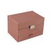 Multifunctional Double Layer PU Leather Jewelry Necklace Ring Earring Storage Box Home Customization_maomaolike.com