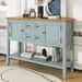 Cambridge Series Ample Storage Vintage Console Table With Four Small Drawers And Bottom Shelf For Living Rooms,Entrances And Kitchens_maomaolike.com