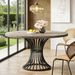 Round Dining Table For 4-6, 47" Farmhouse Circle Kitchen Table_maomaolike.com