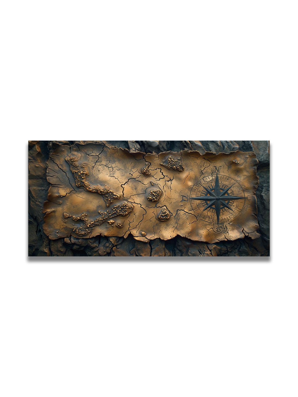 Nautical Chart, Metallic Style, Home Décor Painting, Wall Art Poster, Living Room Sofa Backdrop Decoration, Art Exhibition Piece_maomaolike.com