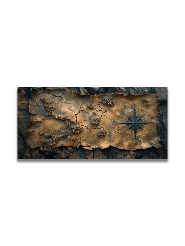 Nautical Chart, Metallic Style, Home Décor Painting, Wall Art Poster, Living Room Sofa Backdrop Decoration, Art Exhibition Piece_maomaolike.com
