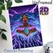 Mystical Tribal Goddess Painting Poster, Vibrant Neon-style Illustrated Poster, Eye-catching Mystical Design With Blue-purple Wavy Hair, Tribal_maomaolike.com