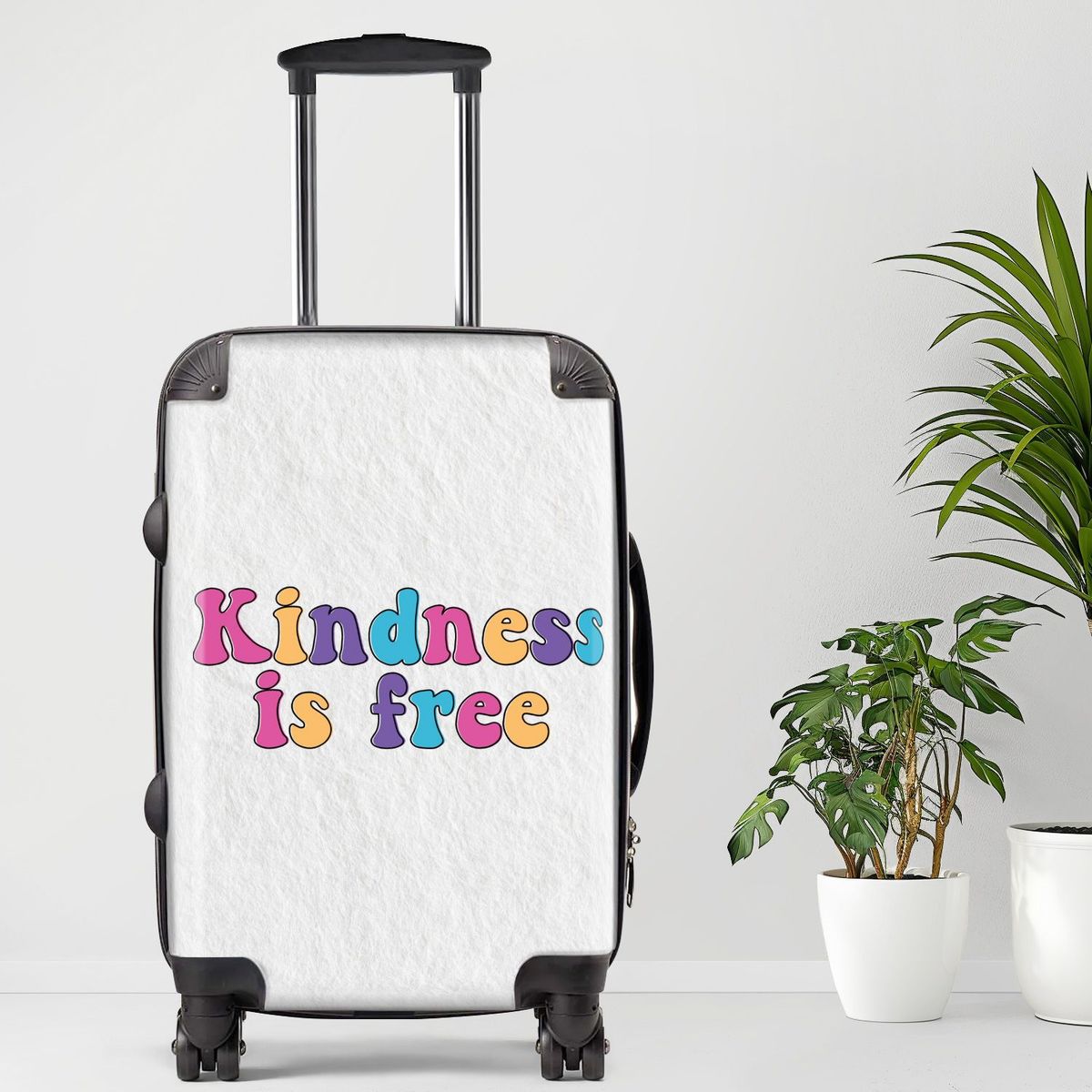 Kindness Is Free Luggage, 20/24/28 Inch Luggage, Carry-On, Custom Luggage, Luggage Set, Suitcase, Travel, Vacation, Cabin Suitcase, Custom Suitcase, Personalized Luggage_maomaolike.com