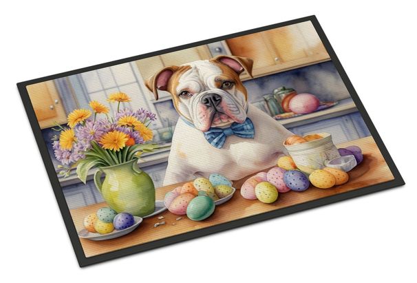 Decorating Easter American Bulldog Doormat Front Door Mat Indoor Outdoor Rugs For Entryway, Non Slip Washable Low Pile, 24H X 36W_maomaolike.com