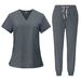 Women's beauty salon work clothes operating room scrub suit hand washing clothes short-sleeved doctor elastic scrub suit_maomaolike.com