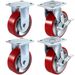 VEVOR 4 Pack 6 X 2 Inch Caster Wheels 2 Rigid And 2 Swivel Casters With Side Brake Polyurethane Iron Core Plate 1000LBS Capacity Per Wheel_maomaolike.com
