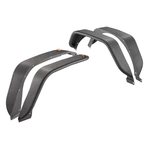 Fender Flare, Front & Rear Jeep Fender Flares Compatible With 2018-2024 Jeeps JL/JLU 2/4 Doors, Off-Road Steel Liner Set With LED Lighting, Fine-Textured Black Paintable Fenders For Jeep JL_maomaolike.com