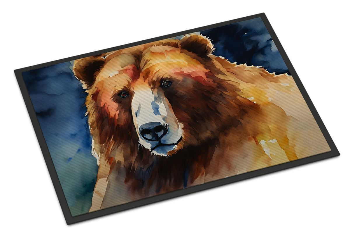 Kodiak Bear Doormat Front Door Mat Indoor Outdoor Rugs For Entryway, Non Slip Washable Low Pile, 24H X 36W_maomaolike.com