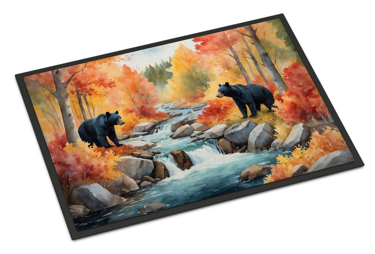 Bears Autumn In The Woods Doormat Front Door Mat Indoor Outdoor Rugs For Entryway, Non Slip Washable Low Pile, 24H X 36W_maomaolike.com