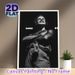 Stage Performer Painting Poster, Monochrome Dramatic Live Performance Scene Poster, Captivating Expressive Portrait Suitable For Bedroom, Music Studio_maomaolike.com