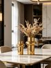 Modern Gold Plated Vases, Minimalist Abstract Vases For Home Decoration, Luxurious Centerpieces For Living Rooms, Bedrooms, And Dining Tables_maomaolike.com