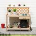 Garden Potting Bench Table Wooden Planting Workstation With Lattice Trellis For Hanging Ornaments Or Supporting Vines_maomaolike.com