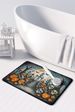 Calaveras Sugar Skulls Spooky Halloween Memory Foam Kitchen Mat Machine Washable Anti-Fatigue Mat Cushion Comfort Bath Mat Or Kitchen Rug_maomaolike.com