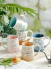 1pcs Large Ceramic Coffee Mugs,20 Oz Ceramic Floral Mugs With Handle,Oversized Tea Cup Coffee Cup_maomaolike.com