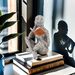 1Pc Abstract Letter For Man Reading Figurine - Unique "Reader" Sculpture, Reading Figure Home Decor, Suitable For Bedroom, Desk, Office Display_maomaolike.com