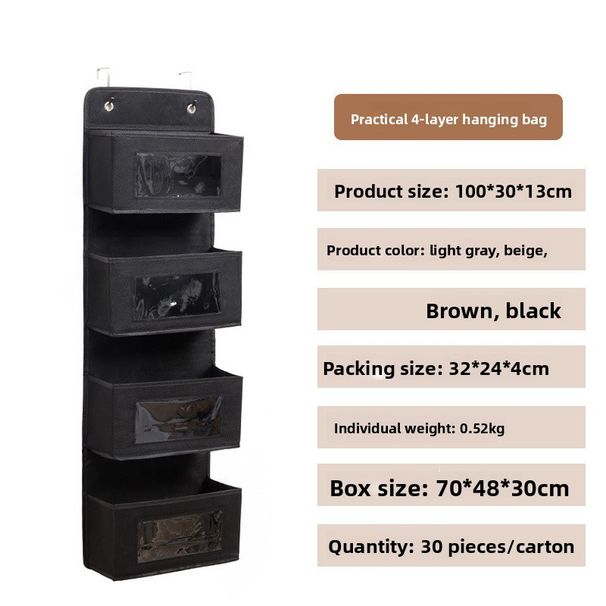 Five-layer Non-woven Door Storage Box Hanging Bag Large Capacity Home Bedroom Hanging Storage Bag Hanging_maomaolike.com