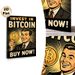 Bitcoin Investment Painting Poster, Vintage Retro Style Poster, Eye-catching Crypto-themed Design With Bold Text And Smiling Man Holding Bitcoin_maomaolike.com
